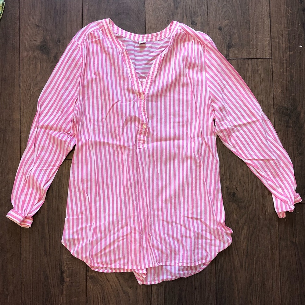 Old Navy pink/white striped tunic
